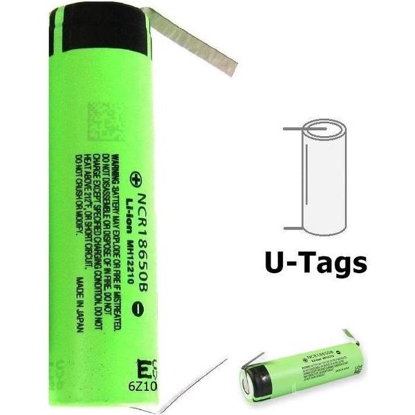 Panasonic U-Soldeerlippen 3350mAh NCR18650B 3.7V 6.7A 18650 batterij - 1 stuk