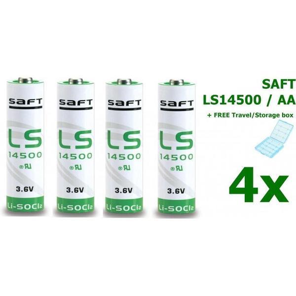 4 Stuks - SAFT LS14500 / AA Lithium batterij 3.6V