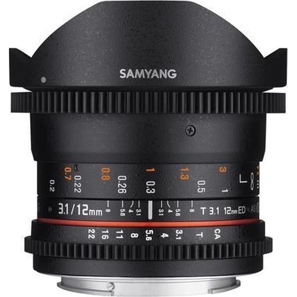 Samyang 12mm T3.1 vdslr Ed As Ncs Fisheye - Prime lens - Geschikt voor Micro 4/3