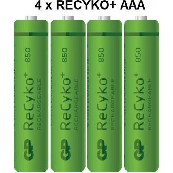 4 stuks GP ReCyko+ AAA 850mAh Oplaadbare Batterij Bulk (schrink4)