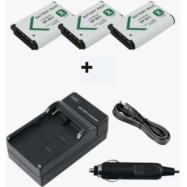 NP-BX1 lader plus 3 NP-BX1 accu's