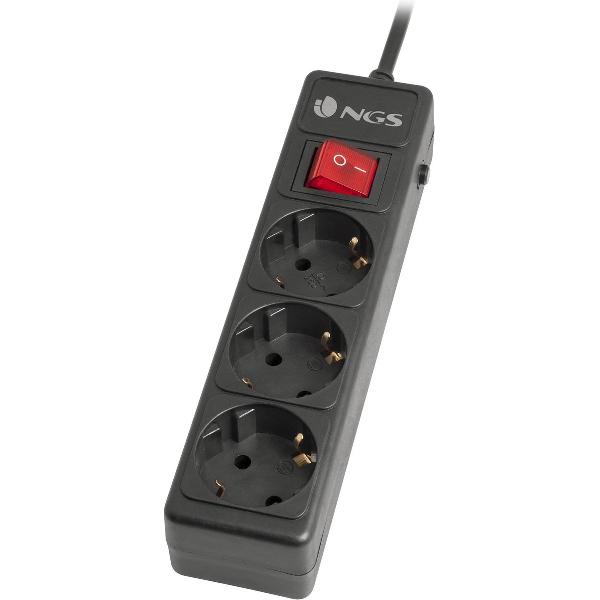 NGS Grid 300 Overspanningsbeveiliging 3 AC-uitgang(en) 250 V 1,5 m Zwart