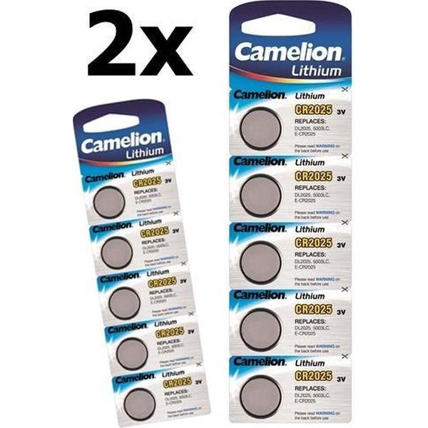 10 Stuks (2 Blisters a 5st) - Camelion CR2025 3v lithium knoopcel batterij