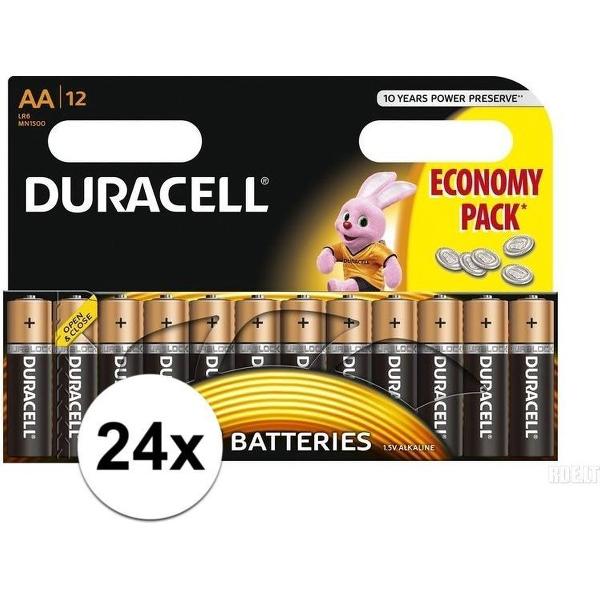 24x Duracell AA batterijen alkaline - Voordeelpak