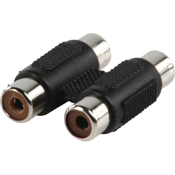 Adapter plug 2x RCA Tulp kontra stekker - 2x RCA Tulp kontra stekker