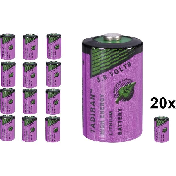 20 Stuks - Tadiran SL-750 / 1/2 AA Lithium batterij 3.6V