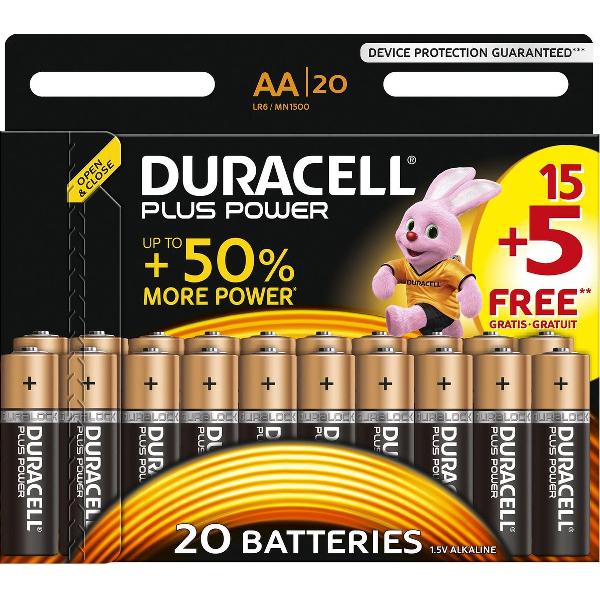 Duracell Plus Power alkaline AA-batterijen - 20 stuks