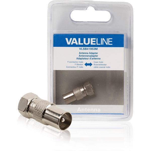 Coax-Adapter F F-Male - Coax Male (IEC) Zilver