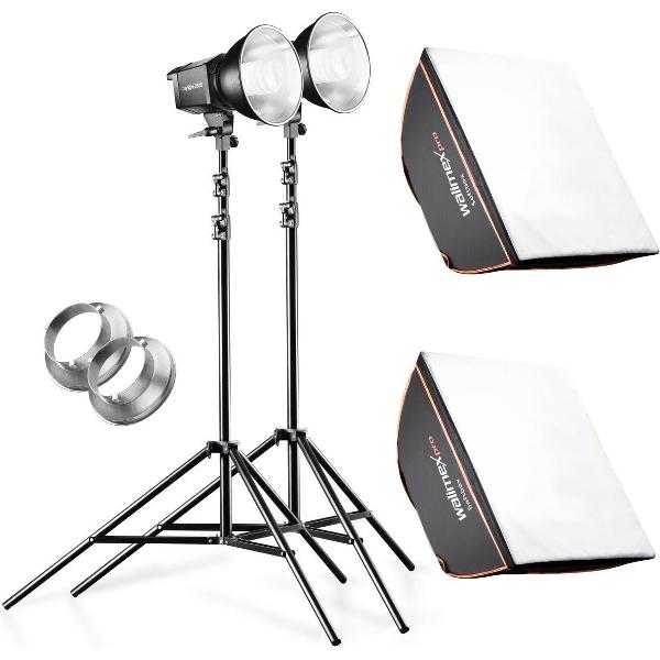 Walimex pro Set 2 Daylight 250S+softbox+tripod apparatuurset voor fotostudio Zwart