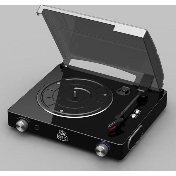 GPO STYLO zwart platenspeler met ingebouwde speakers