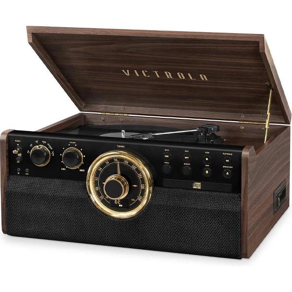 VICTROLA Muziek Center Muziek Center Vinyl-Radio-CD-Bluetooth - Mahonie