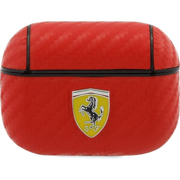 Ferrari FESAPCABK AirPods Pro hoes zwart / rood On Track - PU Carbon
