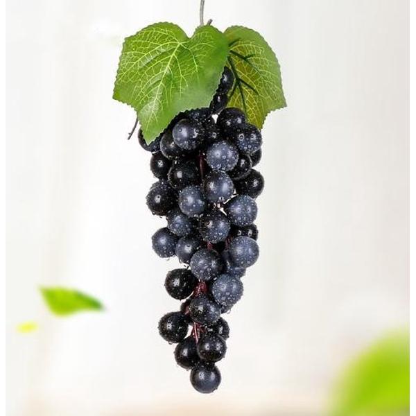 4 Trossen 60 Zwarte Druiven Simulatie Fruitsimulatie Druiven PVC met Crème Grape Shoot Props