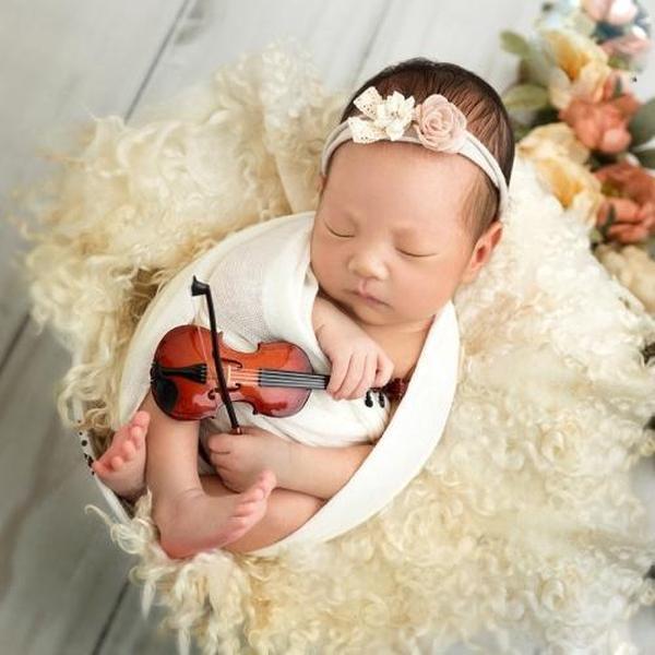 Pasgeboren fotografie-instrument Babyfoto ondersteunende rekwisieten, stijl: viool