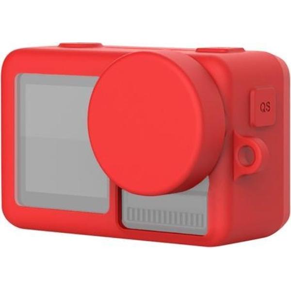 Siliconen beschermhoes met lensafdekking en lanyards voor DJI Osmo Action (rood)