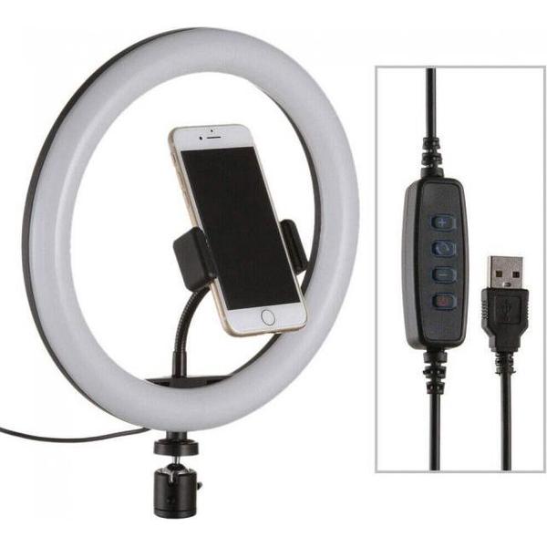 Selfie LED Ring Lamp lc330 33Cm /12 inch en Telefoonhouder (Zonder Statief) – Studiolamp – Selfie - lamp - Ringlamp - Tik tok - flitser – Make up light – Studiolamp – Ring Light