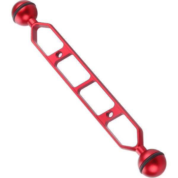PULUZ 9.0 inch 22.9cm aluminiumlegering dubbele ballenarm voor onderwaterlamp / videolicht (rood)