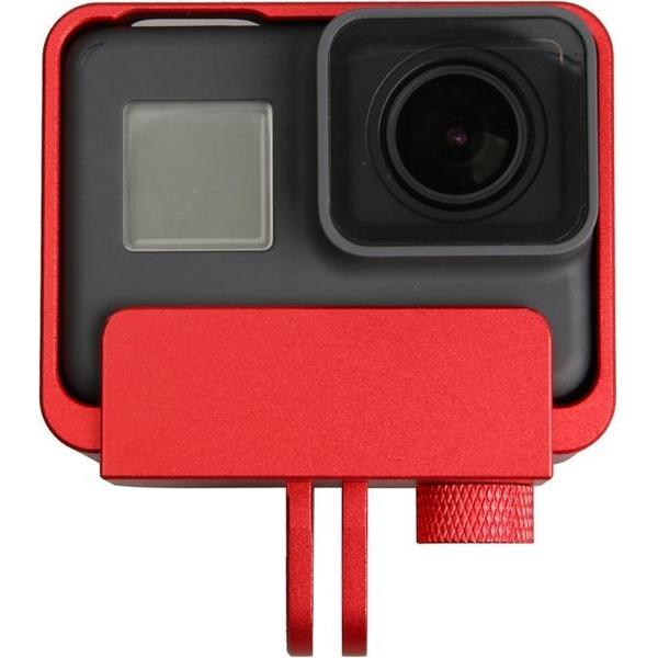 Aluminium grenskadermontage beschermende behuizing Case Cover voor GoPro HERO6 zwart / HERO5 zwart / HERO7 zwart (rood)