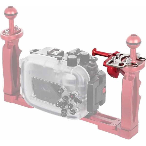 PULUZ Ontspanknop Trigger Verlengstuk Adapter Hendelsteun voor onderwaterarmsysteem (rood)