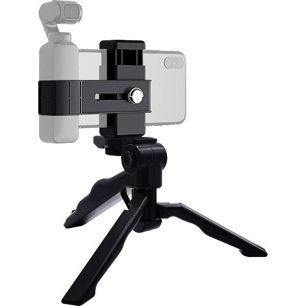 PULUZ Smartphone-bevestigingsklem 1/4 inch houderbevestigingsbeugel + handgreep Opvouwbare statiefbevestigingskits voor DJI OSMO-zak
