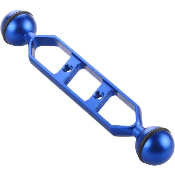 PULUZ 7,0 inch 17,8 cm aluminium dubbele ballenarm voor onderwaterlamp / videolamp (blauw)