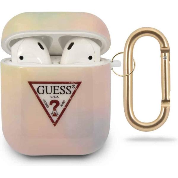 GUESS AirPods 1 & 2 Hoesje - Tie & Dye Collection - Roze