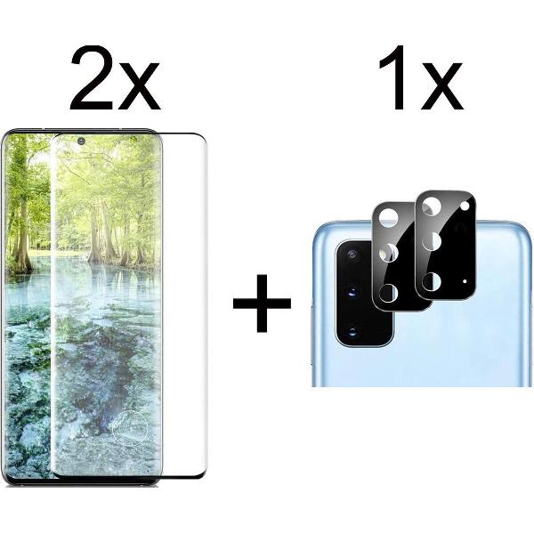 Beschermglas Samsung S20 screenprotector Full 2 stuks - Samsung Galaxy S20 screen protector camera lens - 1 stuk - Samsung Galaxy S20 screenprotector glas