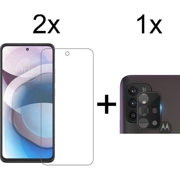 Beschermglas Motorola G10 screenprotector 2 stuks - Motorola G10 screen protector camera lens - 1 stuk - Motorola G10 screenprotector glas
