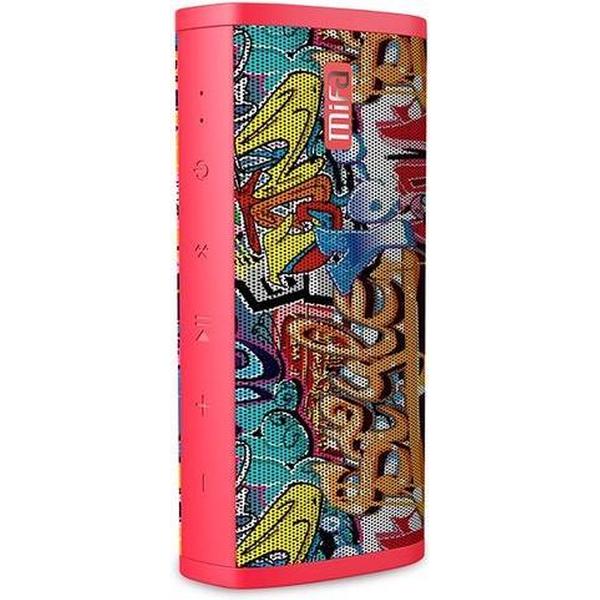 MIFA Grafiti - Krachtige Bluetooth Speaker - 10W Surround Sound Box Rood - Waterbestendig - Handsfree bellen