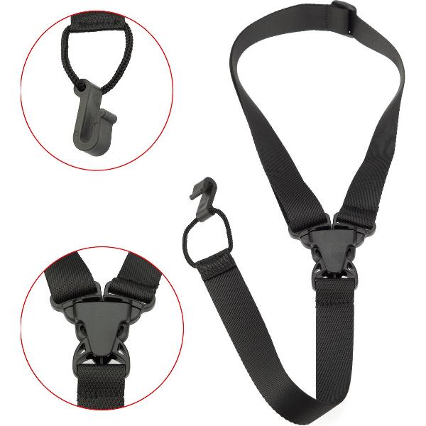 Áengus Stevige Ukelele draagband - nekband voor Ukulele - zwart