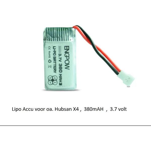 Lipo Accu 380 Mah 3.7 volt voor Hubsan X4 (H107C, H107D, H107L) en Syma X11, X11L