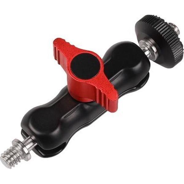 H032 SLR Camera Magic Arm Dubbele Hot Boots Balhoofd Aluminium Universele Monitoren Beugel