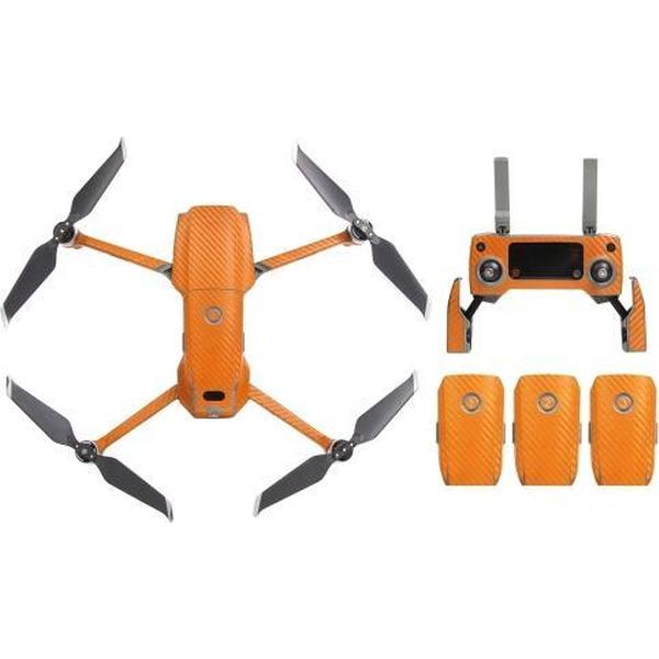 Sunnylife Carbon Fiber Waterproof All-surround 3D PVC Sticker Kit voor DJI Mavic 2 Pro / Zoom Drone Quadcopter (Oranje)