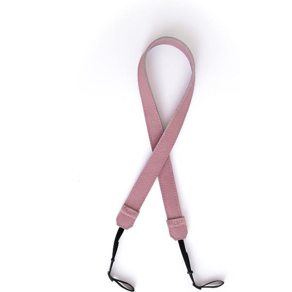 Leren camerariem - Neck strap - 'Fien' oud roze