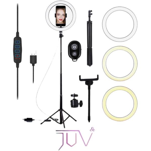 ringlamp met statief – LED - ringlamp - 10 inch - ringlight – met afstandsbediening - make up Spiegel – goedkoop - 210cm - tiktok- light –200cm - Bluetooth – met telefoonhouder – ring lamp – cirkellamp