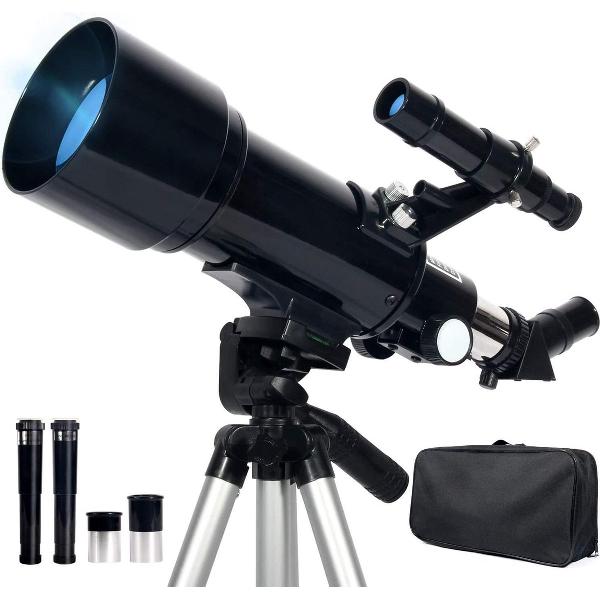 Sterrenkijker - ZINAPS Astronomische telescoop, 400/70 mm refractortelescoop, zwart, Eenvoudig te monteren en te gebruiken, IDEAAL voor beginners, Kinderen en Volwassenen, observatie van hemel en landschap, cadeau