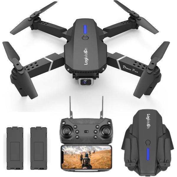 Logivision E88 Drone met 4K Camera - Drone met Camera voor Buiten/Binnen - Mini Drone - Drone voor Kinderen/Volwassenen - 20 Minuten Vliegtijd - Inclusief GRATIS Accu