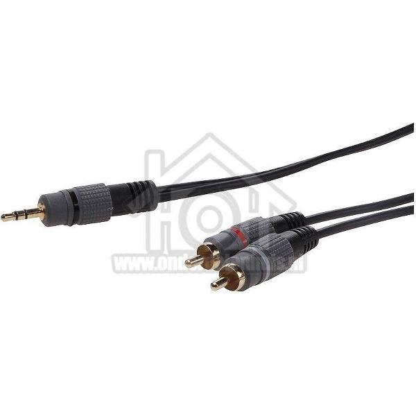 Jack 3.5mm Stereo Male - 2x Tulp RCA Male, 2.5 Meter
