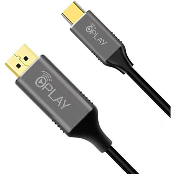 USB-C naar Displayport Kabel Adapter - Zwart - 1.8 Meter - 4K 60Hz Ondersteuning - USB-C naar Displayport