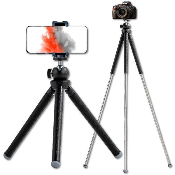 TENTA® Statief met telefoonhouder en bluetooth afstandsbediening - Compact reisstatief 30-108 cm