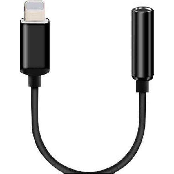 DrPhone Dairle Lightning naar 3,5 mm Jack koptelefoonaansluiting adapter voor iPhone / iPad - MFi gecertificeerde adapter – Ondersteund Bellen/Muziek luisteren – Zwart