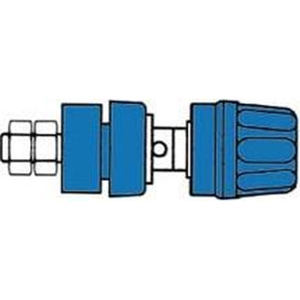 GEISOLEERDE 4mm INBOUWBUS MET KOP EN RING / BLAUW (PKI10A) (HM2421A)
