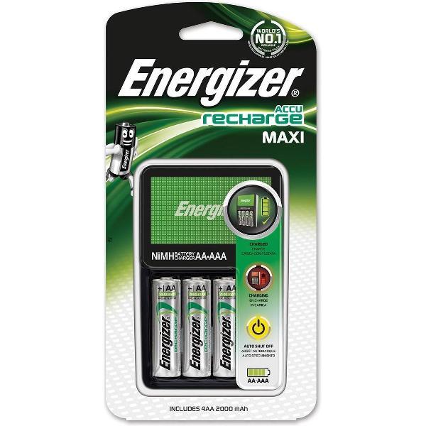 3x Energizer batterijlader Maxi Charger, inclusief 4xAA batterij, op blister