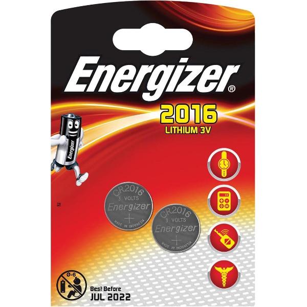 21x Energizer knoopcel CR2016, blister a 2 stuks