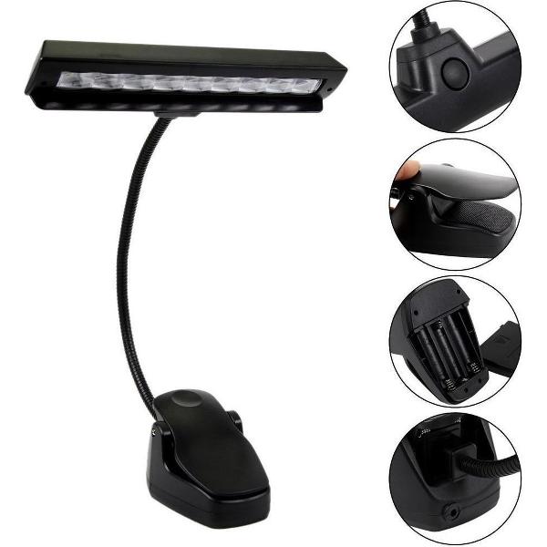 9 LED Orkestlamp - Pianolamp met USB en adapter.