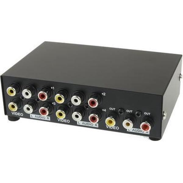 4 Poort Input 1 Uitgang Audio Video AV RCA Schakelkast