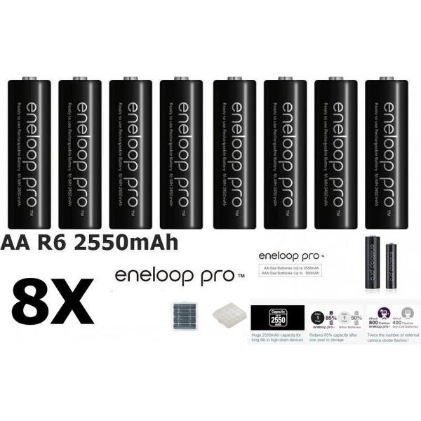 8 Stuks - AA HR6 Panasonic Eneloop PRO Oplaadbare Batterijen