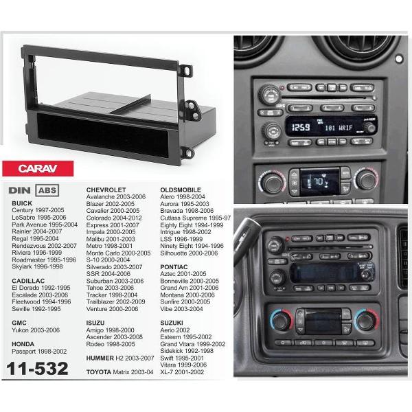 1-DIN HUMMER H2 2003-2007 (with pocket) afdeklijst / installatiekit Audiovolt 11-532