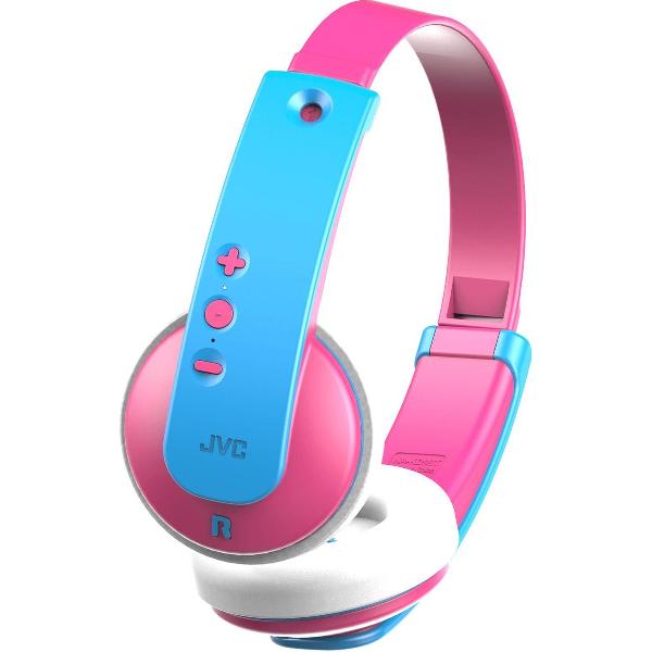 JVC HA-KD9BT - Draadloze kinder koptelefoon - Roze/Blauw