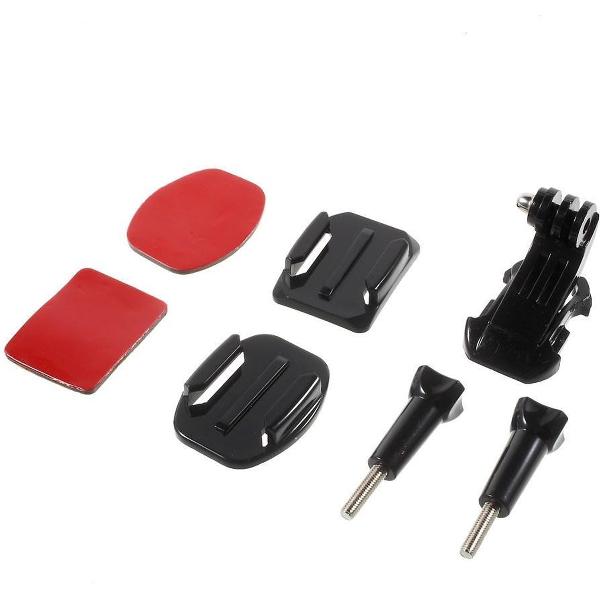 Curved Surface Mounts + Adhesive Stickers + J-Hook + Long Thumb Screws Kit voor GoPro HERO 4/3+/3/2/1i